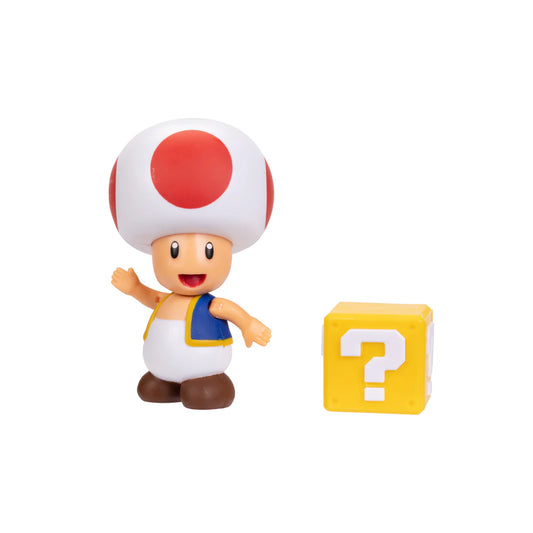 Super Mario - 4-inch action figures, Red Toad with question block